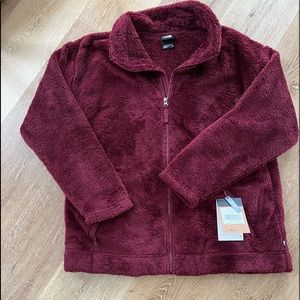 NWT, North Face fleece jacket, XL, deep garnet red